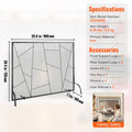 Fireplace Screen Single Panel 906x720mm Iron Mesh Spark Guard