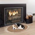 Fireplace Screen Single Panel 906x720mm Iron Mesh Spark Guard