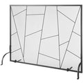 Fireplace Screen Single Panel 906x720mm Iron Mesh Spark Guard