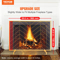 980x758mm Fireplace Screen 1-Panel Iron Mesh Spark Guard Gold