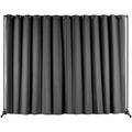 Room Divider 8ft x 10ft Portable Panel Wheels Black Privacy Screen