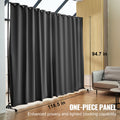 Room Divider 8ft x 10ft Portable Panel Wheels Black Privacy Screen