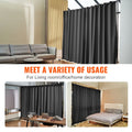 Room Divider 8ft x 10ft Portable Panel Wheels Black Privacy Screen