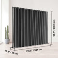 Room Divider 8ft x 10ft Portable Panel Wheels Black Privacy Screen