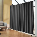 Room Divider 8ft x 10ft Portable Panel Wheels Black Privacy Screen