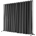 Room Divider 8ft x 10ft Portable Panel Wheels Black Privacy Screen