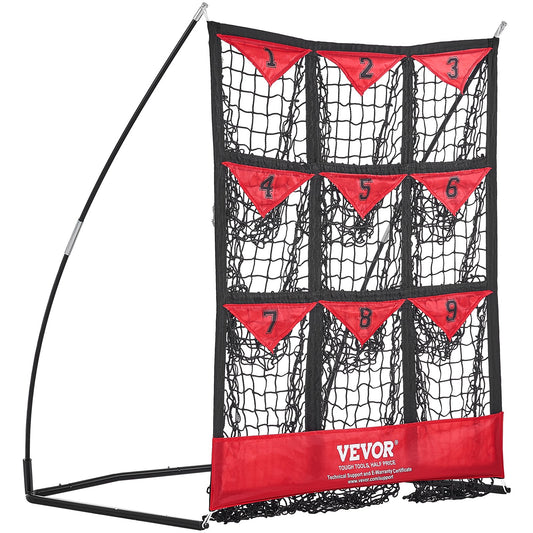 9 Hole Baseball Softball Pitching Net 49"x42" Hitting Practice