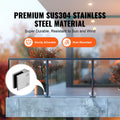 Glass Clamp, 4 PCS Square Glass Railing Bracket for 0.31 