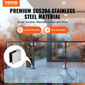 Glass Clamp 4pc Square Stainless Steel Railing Bracket 8-12mm