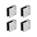 Glass Clamp 4pc Square Stainless Steel Railing Bracket 8-12mm