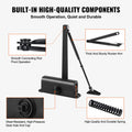 Automatic Door Closer 85kg Heavy Duty Hydraulic Buffer Cast Aluminum Black