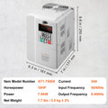 VFD 7.5KW 10HP 1 Phase to 3 Phase 220V-240V Variable Frequency Drive
