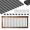 61x Deck Balusters 82cm Galvanized Steel Railing Spindles Black