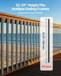 61x Deck Balusters 82cm Galvanized Steel Railing Spindles Black
