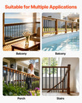 61x Deck Balusters 82cm Galvanized Steel Railing Spindles Black