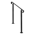 Adjustable Handrail 2-3 Steps Carbon Steel Matte Black Outdoor