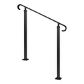 Adjustable Handrail 2-3 Steps Carbon Steel Matte Black Outdoor