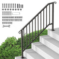Handrails for Outdoor Steps 5 Step Carbon Steel Stair Rails
