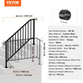 Handrails for Outdoor Steps 5 Step Carbon Steel Stair Rails