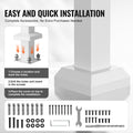 Handrail 1-2 Step Stair Rail Kit Carbon Steel White Outdoor Deck