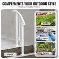 Handrail 1-2 Step Stair Rail Kit Carbon Steel White Outdoor Deck