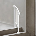 Handrail 1-2 Step Stair Rail Kit Carbon Steel White Outdoor Deck