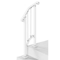 Handrail 1-2 Step Stair Rail Kit Carbon Steel White Outdoor Deck