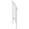 Handrail 1-2 Step Stair Rail Kit Carbon Steel White Outdoor Deck