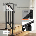 Handrails 1-2 Step Outdoor Stair Carbon Steel Black Retro