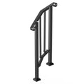 Handrails 1-2 Step Outdoor Stair Carbon Steel Black Retro