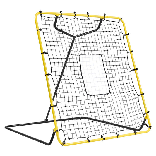 Baseball And Softball Rebounder Net, 4 x 4.5 Feet PitchBack Baseball Nest for Pitching and Fielding Training, Pitch Return Trainer Rebound Net with Pitching Target, 4 Adjustable Angles