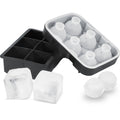 Silicone Ice Cube Tray Set 2-in-1 Large Square & Sphere Ball Maker BPA