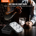 Silicone Ice Cube Tray Set 2-in-1 Large Square & Sphere Ball Maker BPA
