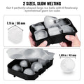 Silicone Ice Cube Tray Set 2-in-1 Large Square & Sphere Ball Maker BPA