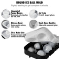 Silicone Ice Cube Tray Set 2-in-1 Large Square & Sphere Ball Maker BPA