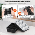 Silicone Ice Cube Tray Set 2-in-1 Large Square & Sphere Ball Maker BPA