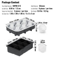 Silicone Ice Cube Tray Set 2-in-1 Large Square & Sphere Ball Maker BPA