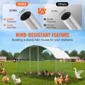 Large Metal Chicken Coop 9.8x6.5ft Walk-in Run Waterproof Cover