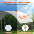 Large Metal Chicken Coop 9.8x6.5ft Walk-in Run Waterproof Cover