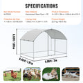 Large Metal Chicken Coop 9.8x6.5ft Walk-in Run Waterproof Cover