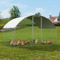 Large Metal Chicken Coop 9.8x6.5ft Walk-in Run Waterproof Cover