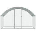 Large Metal Chicken Coop 9.8x6.5ft Walk-in Run Waterproof Cover