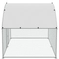 Large Metal Chicken Coop 9.8x6.5ft Walk-in Run Waterproof Cover