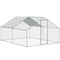 Large Metal Chicken Coop, 3x3.93x1.99 m Walk-in Chicken Runs for Yard with Cover, Spire Roof Hen House with Security Lock for Outdoor and Backyard, Farm, Duck Rabbit Cage Poultry Pen