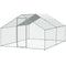 Metal Chicken Coop 3x3.93m Walk-in Hen House with Spire Roof Cover