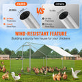 Metal Chicken Coop 3x3.93m Walk-in Hen House with Spire Roof Cover