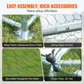 Metal Chicken Coop 3x3.93m Walk-in Hen House with Spire Roof Cover