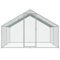 Metal Chicken Coop 3x3.93m Walk-in Hen House with Spire Roof Cover