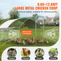 Large Metal Chicken Coop 9.8x12.9ft Walk in Hen House Waterproof