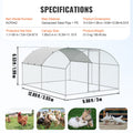 Large Metal Chicken Coop 9.8x12.9ft Walk in Hen House Waterproof
